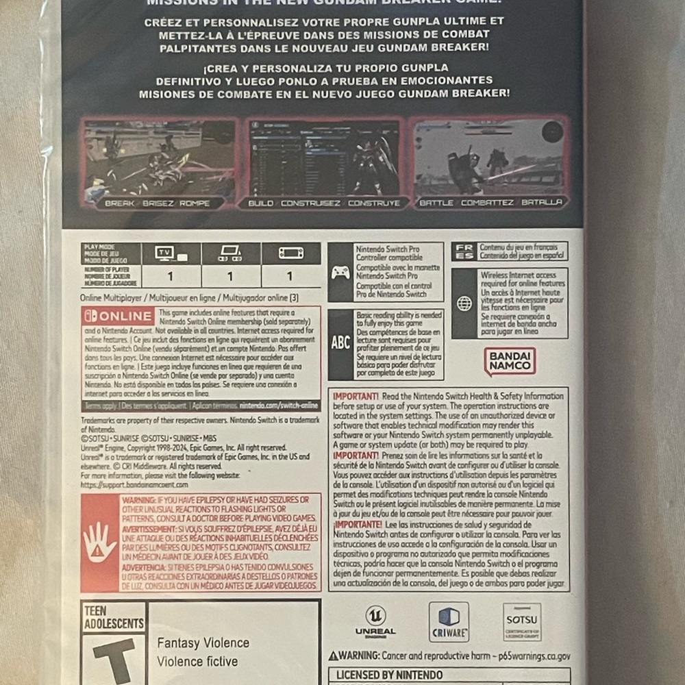 Gundam Breaker 4 Launch Edition (Nintendo Switch) BRAND NEW SEALED - Picture 2 of 2